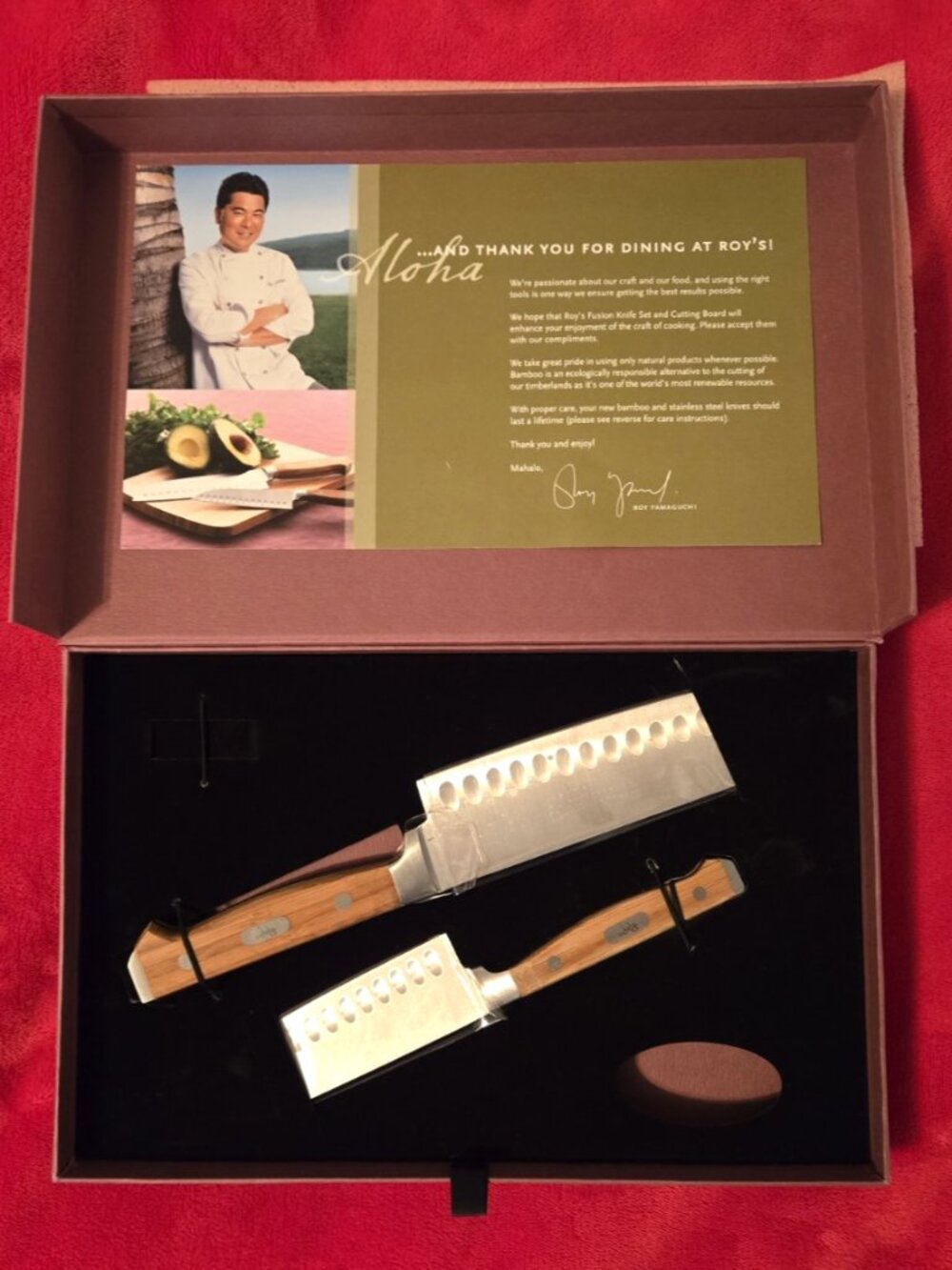 Roy’s Fusion Bamboo Handle Stainless Steel Chef Knives 7” & 5” Blades